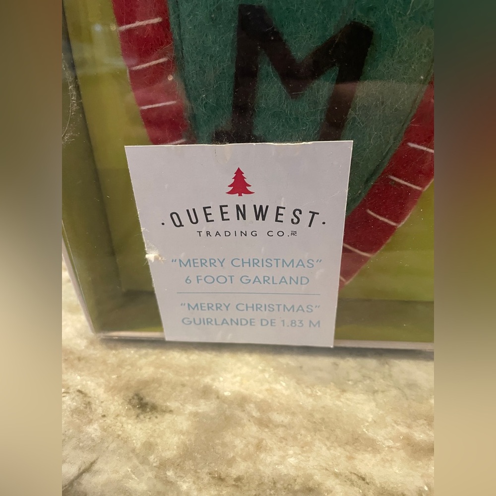 New in Box 6ft Queen West “Merry Christmas” Felt Garland - Picture 2 of 3